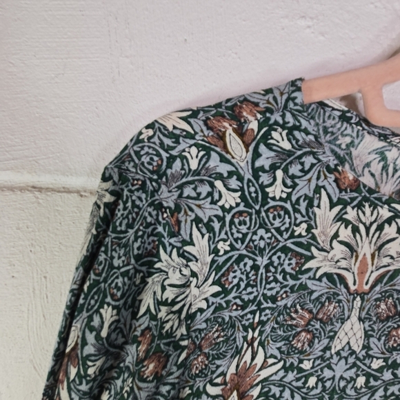 Morris & Co X H&M Art Nouveau Floral Print Long Sleeve Blouse - Picture 7 of 11